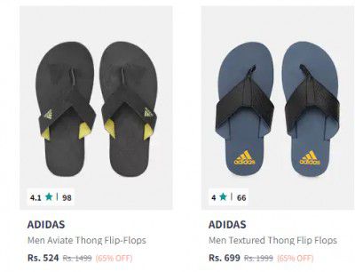ADIDAS Men Flip Flops Upto 65 % Off | starts At Rs 524
