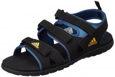 Adidas Men Synthetics YANET STRIPED Outdoor Sandal Black (UK-7)