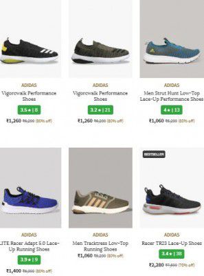 Ajio Footwear Loot : Adidas Mens Shoes Upto 75% Off