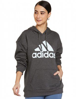Adidas Women Cotton Hooded Neck Sweatshirts