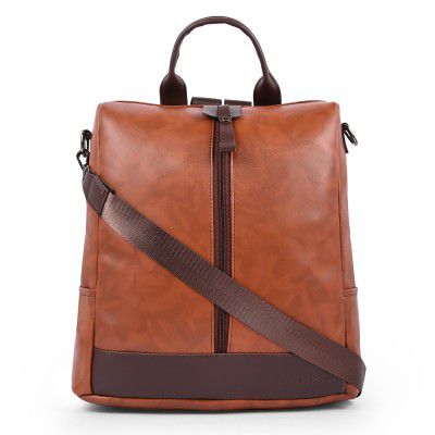 ADISA Faux Leather Unisex Backpack Bag for Men Women Boys Girls (BPH065)