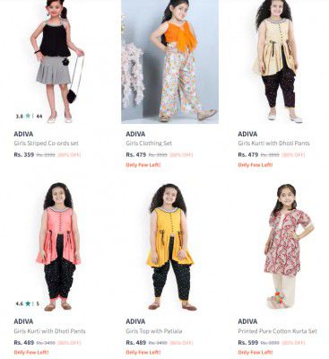 Adiva Girls Clothing Upto 88% Off | Starts ₹299