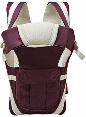 Adjustable Cotton Hands-Free 4-in-1 (with Comfortable Head Support and Waist Belt) Baby Carrier; Purple