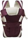 Adjustable Cotton Hands-Free 4-in-1 (with Comfortable Head Support and Waist Belt) Baby Carrier; Purple...