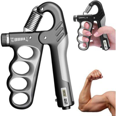 Adjustable Hand Gripper (5kg–100kg) | Metal Hand Gripper Combo with Counter for Hand Strength 
