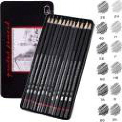 Adoere 12 Pcs Sketch Pencil Set For Artist Drawing Sketching