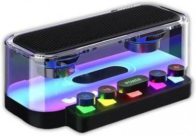 Adofys Bluetooth Speaker with Multi-Color LED Light, High Sound Quality Speaker 10 W Bluetooth Speaker  (Black, 2.0 Channel)