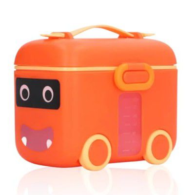 Adore Tuk Tuk Baby Milk Powder Container, Formula Storage and Milk Powder Dispenser Box (180 gm, Orange)