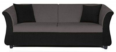 Adorn India Acura 3 Seater Sofa (Grey & Black)
