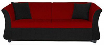 Adorn India Acura 3 Seater Sofa (Maroon & Black)