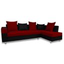 Adorn India Adillac 5 Seater Corner Sofa (Maroon & Black)...