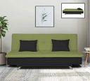 Adorn India Aspen Three Seater Green & Black Sofa Cum Bed...