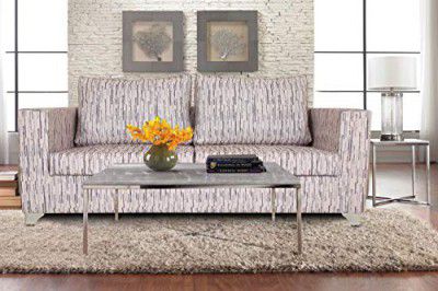 Adorn India Lancia 3 Seater Sofa Digitel Print (Grey)