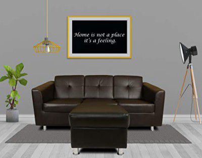 Adorn India Orchid Modular Sofa Set Leatherette (Black)