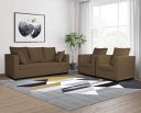 Adorn India Zink Straight Line 3-1-1 5 Seater Sofa Set (Brown)...