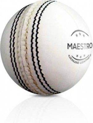 Adrenex by Flipkart Maestro 4 Panel_Int Cricket Leather Ball  (Pack of 1, White)