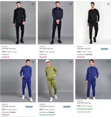 Adrenex Men's Tracksuits @ ₹449