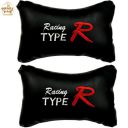 Adroitz Black Universal Neck Rest Pillow Faux Leather Material in Type R Design Compatible All Cars...