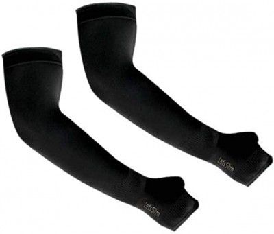Adroitz Black Uv Sunblock protection with thumb hole Arm sleeves for unisex_2 | New Arm Sleeves |Arm Sleeves For Driving, Cycling, Tennis, Cricket, Football, Golf, Outdoor, Gym, Riding, Sun Protection