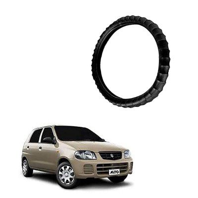Adroitz Kandid Finger Grip Car Steering Cover for Maruti Suzuki Alto (Black)