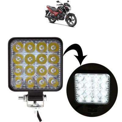 AdroitZ Square 16 LED Bike Headlight/Car Headlight/Driving Lamp for Hero Glamour Fi