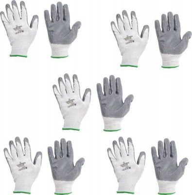 AdroitZ SUPERIOR QUALITY ANTI CUT SAFETY HAND GLOVE-19 Nylon, Synthetic, Latex Safety Gloves  (Pack of 10)