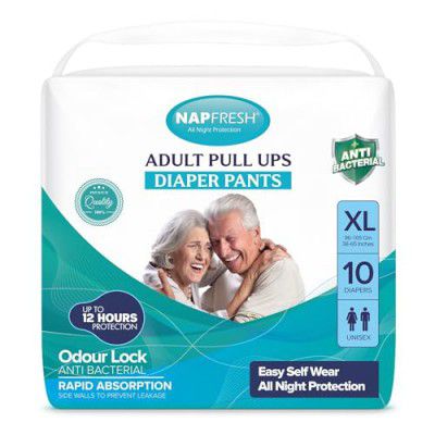 Adult Diaper Pants Pull-Ups for Men & Women, Disposable Incontinence Pants, Pack of 10 (Extra Large (38"-65"))