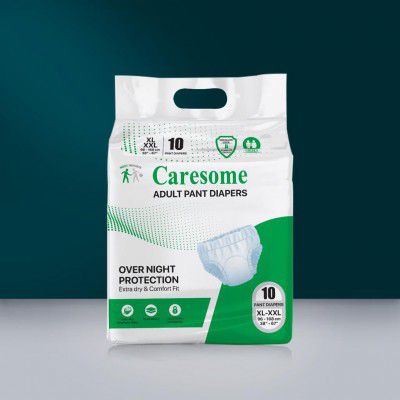 Adult Diapers Pants Style - with Odour Lock, Unisex, Leakproof, Elastic Waist and Anti-Bacterial Absorbent Core - Waist Size 75cm - 140cm - 10 Count - XL