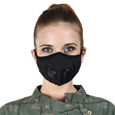 Advind Healthcare Military Grade N99 Mask With Two Valves (Medium, Black)