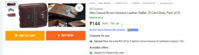 AE Fashion  Men Casual Brown Genuine Leather Wallet  (5 Card Slots, Pack of 2)
