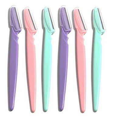 Aegon Face Razor Women Facial Hair | Eyebrow Painless Removal for Women | Face Shaver for Women Facial Hair or Ladies Bikini Area (6 Pack), Gold