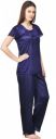 Aely Shine H K Crown Women's Casual Satin U-Neck Half Sleeve Solid Classy Look Top with Pant Nightdress...