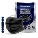 AeroGrid 3 Ply | BIS Certified | Pack of 50 | 75 GSM Protective Surgical Face Mask | Built-in Nose Pin | Headband Converter Strip...