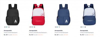 Myntra Loot : Upto 88% Off On Aeropostale Backpacks
