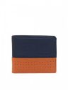 Aeropostale Men Blue & Orange Textured PU Two Fold Wallet...