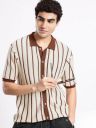 Aeropostale Men Pure Cotton Striped Knitted Regular Fit Shirt...