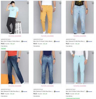 Aeropostale Mens Bottomwear Starts At Rs 627