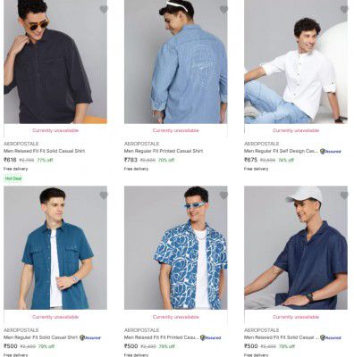 Aeropostale Mens Shirts Starts At Rs 560
