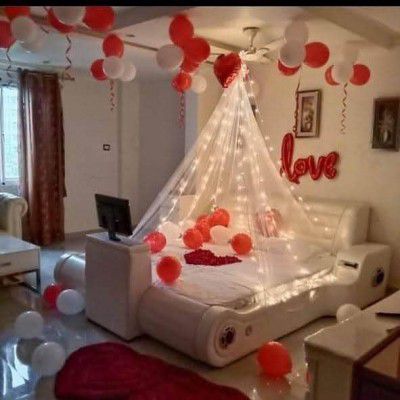 AeroStark Bigballoons A Night to Remember Deluxe Romantic Cabbana Balloon Decoration Set for Birthdays, Anniversaries, and Valentines Day for Couples