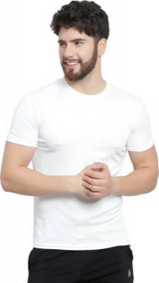 af collection Men Printed Round Neck Polyester White T-Shirt