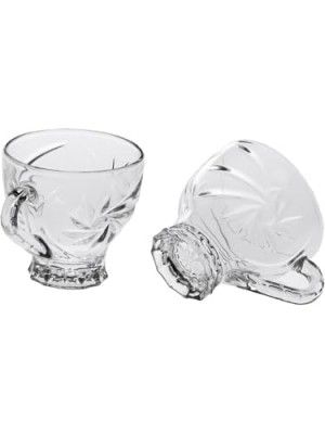 AFAST Clear Glass Coffee & Tea Cup/Mug, Enjoy Your Drink in Style, Pack of 2, 120 Ml, 8 X 11 X 8 CM