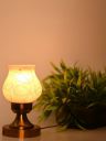 Afast Red & Yellow Printed Iron Frustum Shaped With Adjustable Cord Table Lamp...
