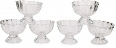 Afast Serving Glass Bowl, Set of 6 With Self Dn04, Clear, 200 Ml
