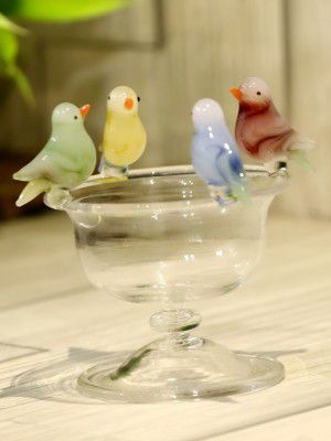 Afast White & Blue Glass Showpiece