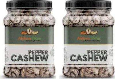 Afghani Farm Premium Black Pepper Flavoured Fried Dry Nut Cashew Snacks 1000 gm | Rich