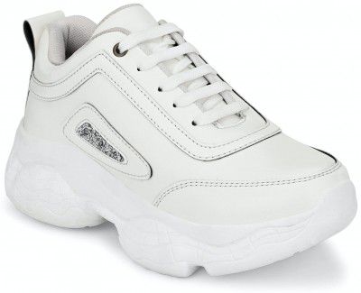 AFROJACK Women White Synthetic Leather Old School Sneakers
