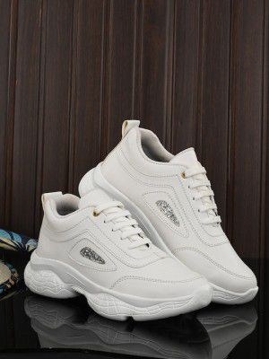 AfroJack Women White Synthetic Leather Sneakers