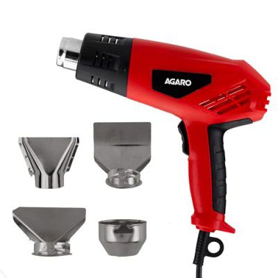 AGARO 2000W Heat Gun HG2120, Dual Temperature and Air Flow Control with 4 Nozzle Attachments