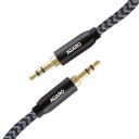 AGARO 3.5mm Audio Cable Nylon Braided 24K Gold Plated Aux Cord Male to Male Stereo Hi-Fi Sound for Headphone, Tablets, Smartphone, Media Players & More 2M/ 200CM/ 5.6 Ft, Silver & Black, (33667)...