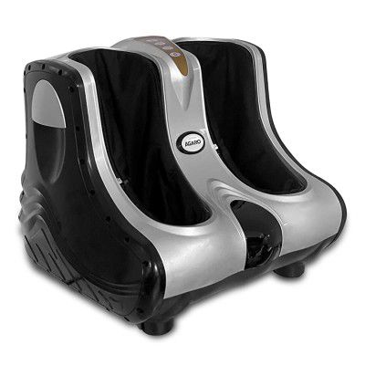 AGARO Amaze Foot, Calf & Leg Massager, with Vibration & Heat, 3 Massage Levels, 4 motors (Silver-Black)